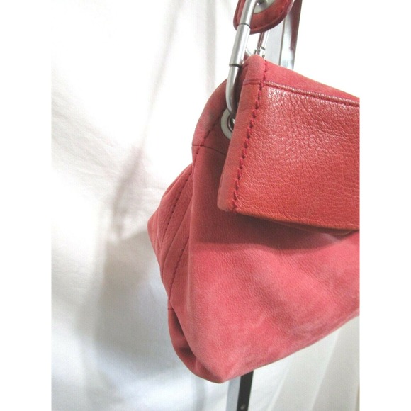 Kipling Medium Size Red Nubuck Leather Hobo Shoulder Handbag - Picture 5 of 12